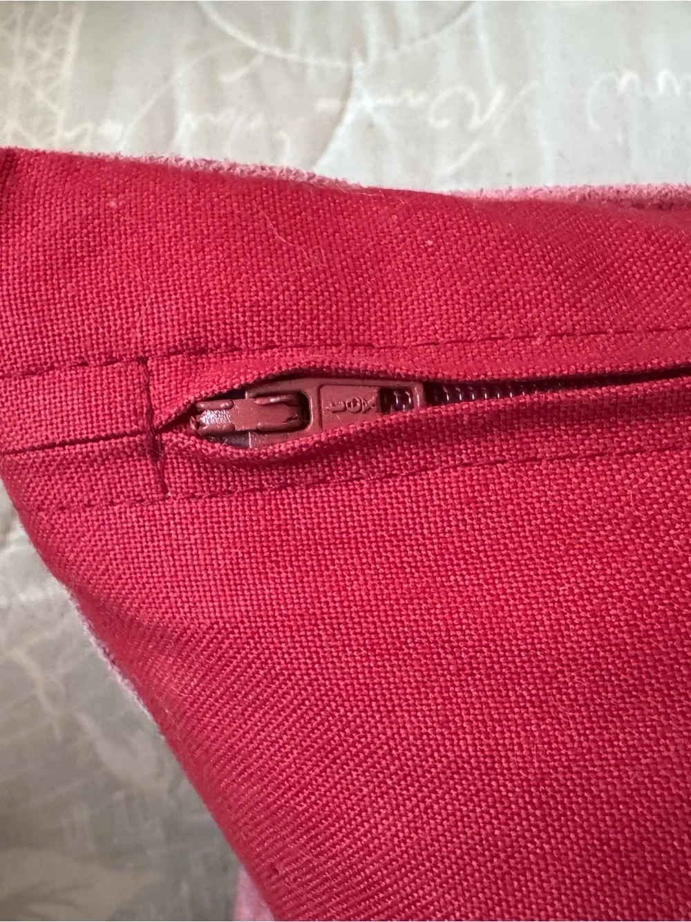 Crate & Barrel Suede Pillow Set of 4 Soft Faded Red Accent Home Decor 12 x 18